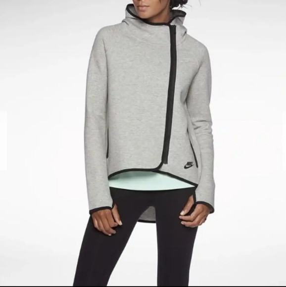 Nike | Tops | Nike Tech Fleece Cape Jacket Hoodie Heathered Gray Size  Medium | Poshmark